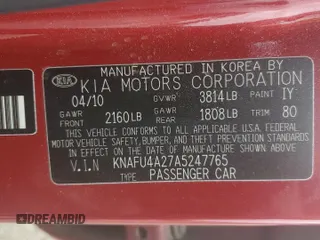 2010 Kia Forte EX with VIN KNAFU4A27A5247765, listed as a Copart auction lot 70621554 with 164,761 mi miles and Clean Title. Bid and sale history available at carsss.com. Image 12.