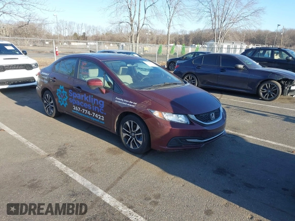 2014 Honda Civic EX with VIN 19XFB2F80EE270941, listed as a IAAI auction lot 41585542 with 104,446 mi miles. Bid and sale history available at carsss.com. Image 1.