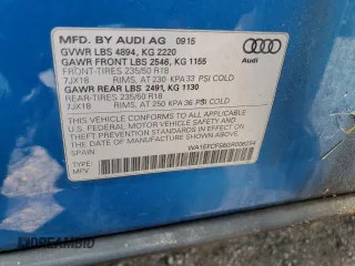 2016 Audi Q3 Premium Plus with VIN WA1EFCFS6GR006254, listed as a Copart auction lot 52847763 with 96,485 mi miles. Bid and sale history available at carsss.com. Image 12.