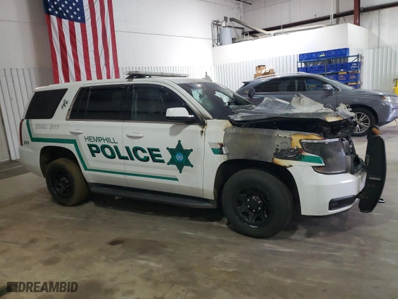 2017 Chevrolet Tahoe Commercial with VIN 1GNLCDECXHR150484, listed as a Copart auction lot 43262125 with 0 mi miles and Salvage Title. Bid and sale history available at carsss.com. Image 4.