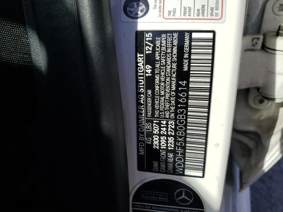 2016 Mercedes-Benz E-Class E 350 Sport with VIN WDDHF5KB0GB316614, listed as a Copart auction lot 42631925 with 188,201 mi miles and Salvage Title. Bid and sale history available at carsss.com. Image 12.