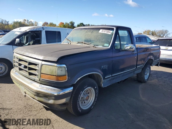 1992 Ford F-150 with VIN 1FTDF15NXNNB01339, listed as a Copart auction lot 76107684 with 124,732 mi miles and Clean title. Bid and sale history available at DreamBid. Image 1.