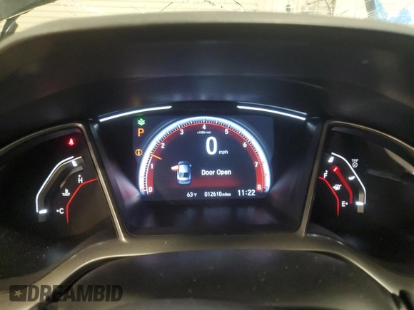 2019 Honda Civic Sport with VIN 2HGFC2F85KH590674, listed as a Copart auction lot 54452595 with 12,610 mi miles and Salvage Title. Bid and sale history available at DreamBid. Image 9.