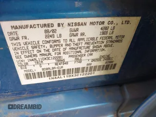 2003 Nissan Altima S with VIN 1N4AL11DX3C122201, listed as a IAAI auction lot 42261672 with 19,661 mi miles and . Bid and sale history available at DreamBid. Image 9.