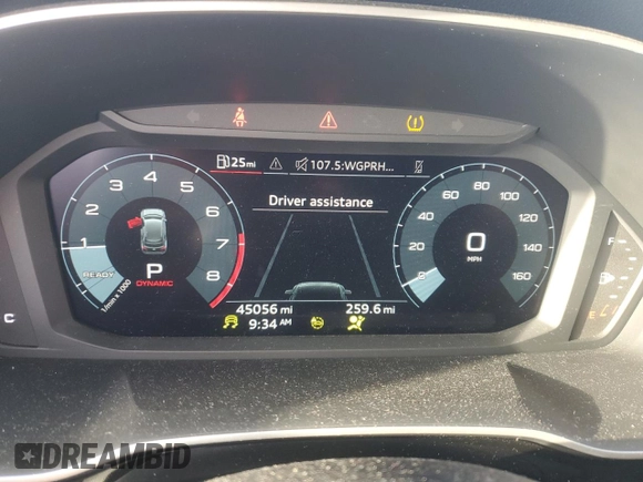 2022 Audi Q3 S line Premium Plus with VIN WA1EECF39N1090352, listed as a Copart auction lot 88731675 with 45,056 mi miles and Non Repairable. Bid and sale history available at carsss.com. Image 9.