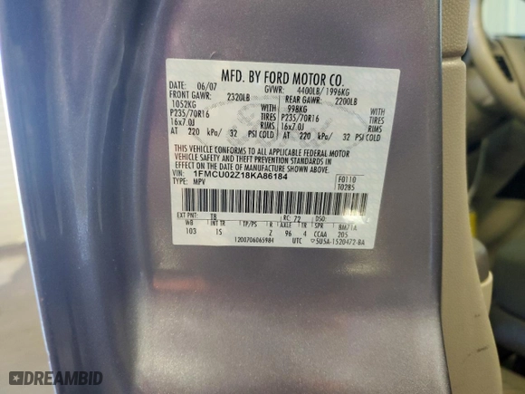 2008 Ford Escape XLS with VIN 1FMCU02Z18KA86184, listed as a Copart auction lot 45645105 with 227,401 mi miles and Clean Title. Bid and sale history available at carsss.com. Image 12.