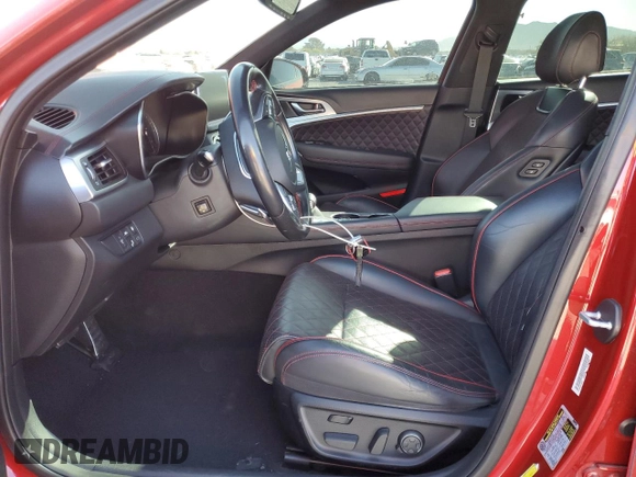 2019 Genesis G70 Advanced with VIN KMTG34LE5KU021265, listed as a Copart auction lot 48575855 with 52,650 mi miles and Salvage Title. Bid and sale history available at carsss.com. Image 7.