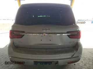 2021 Infiniti QX80 LUXE with VIN JN8AZ2AE0M9269735, listed as a Copart auction lot 75693784 with 0 mi miles and Salvage Title. Bid and sale history available at carsss.com. Image 6.