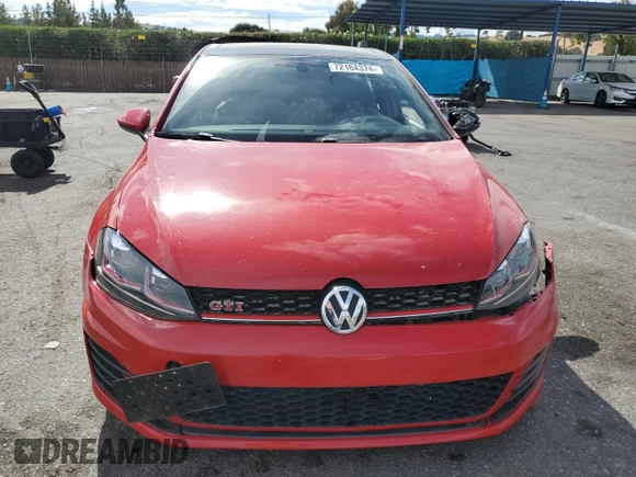 2016 Volkswagen Golf GTI SE with VIN 3VW5T7AU2GM016597, listed as a Copart auction lot 72164374 with 61,789 mi miles and Non Repairable. Bid and sale history available at carsss.com. Image 5.