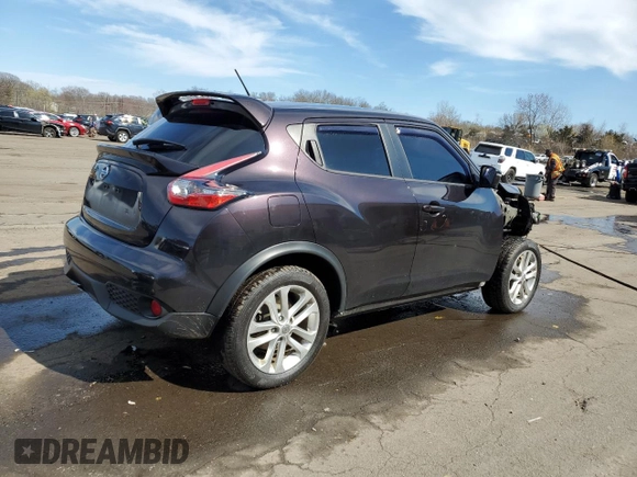 2015 Nissan Juke S with VIN JN8AF5MV6FT560090, listed as a Copart auction lot 53030815 with 107,603 mi miles and Salvage Title. Bid and sale history available at carsss.com. Image 3.