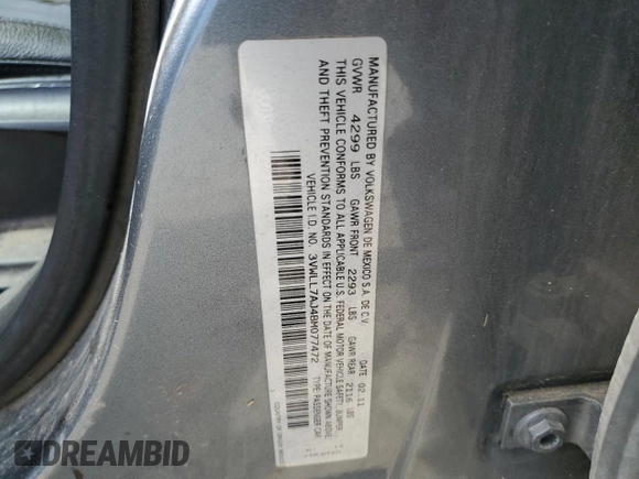 2011 Volkswagen Jetta TDI with VIN 3VWLL7AJ4BM077472, listed as a Copart auction lot 63778945 with 207,161 mi miles and Clean title. Bid and sale history available at DreamBid. Image 12.
