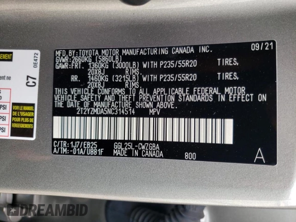 2022 Lexus RX with VIN 2T2YZMDA5NC314514, listed as a Copart auction lot 40180253 with 26,026 mi miles. Bid and sale history available at carsss.com. Image 16.