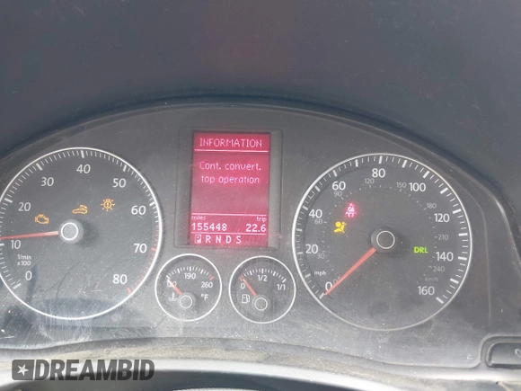 2008 Volkswagen Eos Lux z VIN WVWFA71F88V018635, wystawiony jako IAAI lot #42220306 z przebiegiem 155 448 mil mil oraz . Historia ofert i sprzedaży dostępna na DreamBid. Obrazek 7.