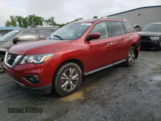 2019 Nissan Pathfinder SV z VIN 5N1DR2MNXKC592996, wystawiony jako Copart lot #54601215 z przebiegiem 63 041 mil mil oraz Szkoda całkowita • Salvage title. Historia ofert i sprzedaży dostępna na DreamBid. Obrazek 1.