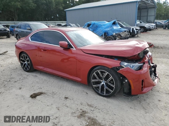 2022 BMW 2 Series 230i with VIN 3MW23CM07N8C18099, listed as a Copart auction lot 72835454 with 38,749 mi miles and Salvage Title. Bid and sale history available at carsss.com. Image 4.