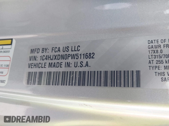 2023 Jeep Wrangler Sport S с VIN 1C4HJXDN0PW511682, выставлен на аукционе IAAI как лот 42199890 с пробегом 29 061 миль миль и . История ставок и продаж доступна на DreamBid. Изображение 9.