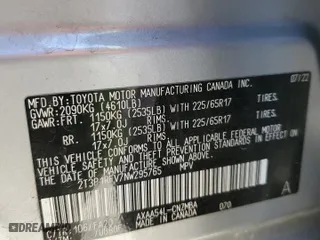 2022 Toyota RAV4 XLE with VIN 2T3P1RFV7NW295765, listed as a Copart auction lot 49181815 with 52,688 mi miles and Salvage Title. Bid and sale history available at carsss.com. Image 13.