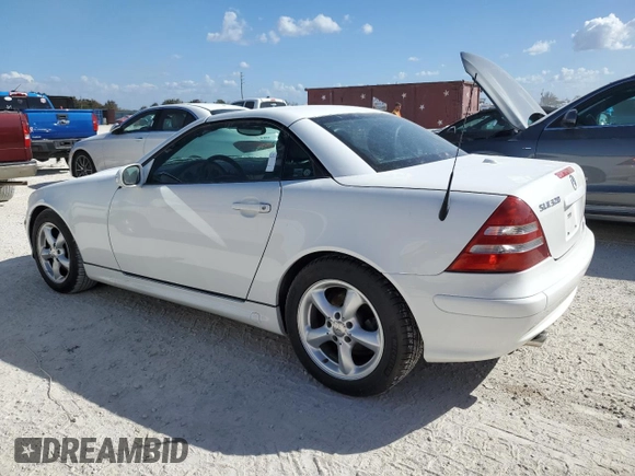 2001 Mercedes-Benz SLK-Class with VIN WDBKK65F71F218677, listed as a Copart auction lot 77267814 with Not Provided miles and Salvage Title. Bid and sale history available at carsss.com. Image 2.