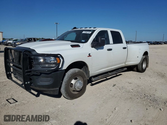 2023 Ram 3500 Tradesman with VIN 3C63RRGL3PG501114, listed as a Copart auction lot 72960184 with 110,979 mi miles and Salvage Title. Bid and sale history available at carsss.com. Image 1.