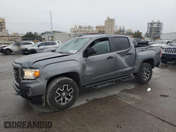2021 GMC Canyon 4WD AT4 w/Leather with VIN 1GTG6FEN4M1116175, listed as a Copart auction lot 83679894 with 33,646 mi miles and Salvage Title. Bid and sale history available at carsss.com. Image 1.
