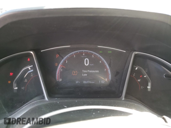 2020 Honda Civic Sedan Sport with VIN 19XFC2F81LE001535, listed as a Copart auction lot 49514835 with 86,974 mi miles and Salvage Title. Bid and sale history available at carsss.com. Image 9.