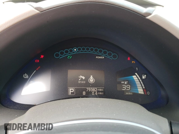 2016 Nissan LEAF S with VIN 1N4BZ0CP8GC308782, listed as a Copart auction lot 46808333 with 79,382 mi miles. Bid and sale history available at carsss.com. Image 9.