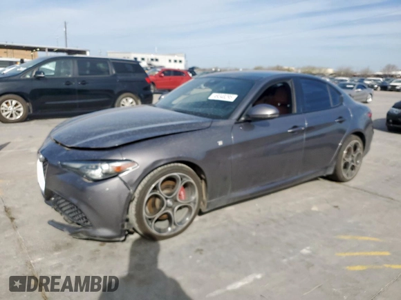 2022 Alfa Romeo Giulia Veloce with VIN ZARFAMBN5N7663737, listed as a Copart auction lot 49348295 with 18,709 mi miles and Salvage Title. Bid and sale history available at carsss.com. Image 1.