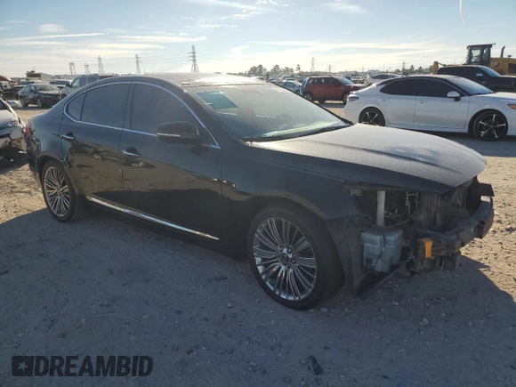 2014 Kia Cadenza Premium with VIN KNALN4D72E5149899, listed as a Copart auction lot 80522014 with 154,992 mi miles and Salvage Title. Bid and sale history available at carsss.com. Image 4.