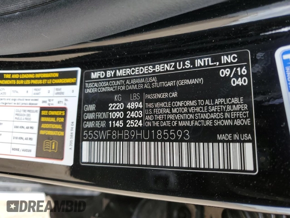 2017 Mercedes-Benz C 63 S AMG с VIN 55SWF8HB9HU185593, выставлен на аукционе Copart как лот 49576814 с пробегом 73 080 миль миль и . История ставок и продаж доступна на DreamBid. Изображение 12.