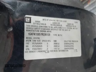 2007 GMC Yukon SLT z VIN 1GKFK13057R336128, wystawiony jako IAAI lot #42301778 z przebiegiem 153 227 mil mil oraz . Historia ofert i sprzedaży dostępna na DreamBid. Obrazek 9.