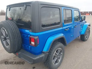 2023 Jeep Wrangler Sahara with VIN 1C4HJXEN4PW702181, listed as a IAAI auction lot 41808434 with 44,291 mi miles. Bid and sale history available at carsss.com. Image 4.
