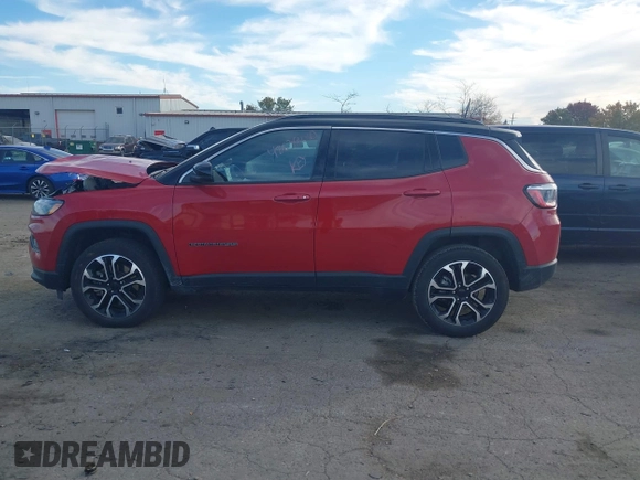 2023 Jeep Compass (RED) Edition with VIN 3C4NJDCN9PT551512, listed as a IAAI auction lot 40638010 with 28,096 mi miles and . Bid and sale history available at carsss.com. Image 14.