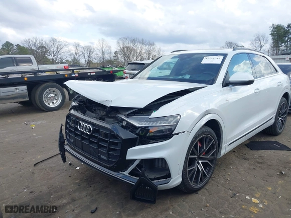 2021 Audi Q8 Prestige with VIN WA1FVAF13MD008507, listed as a IAAI auction lot 41725785 with 72,749 mi miles. Bid and sale history available at carsss.com. Image 2.