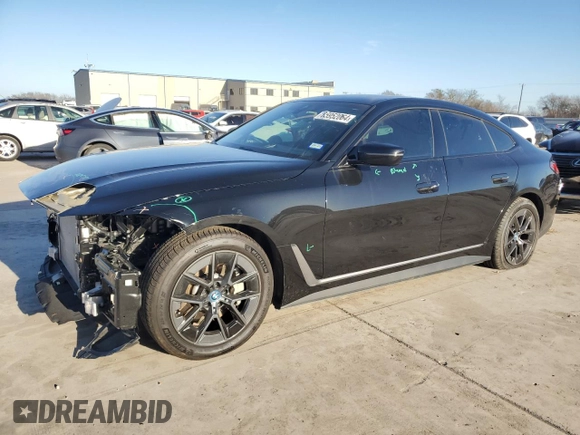 2023 BMW i4 eDrive35 z VIN WBY43AW09PFP96940, wystawiony jako Copart lot #85952064 z przebiegiem 18 978 mil mil oraz Szkoda całkowita • Salvage title. Historia ofert i sprzedaży dostępna na DreamBid. Obrazek 1.
