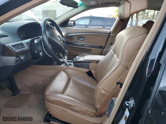 2007 BMW 7 Series 750Li with VIN WBAHN83587DT74804, listed as a Copart auction lot 88068255 with 0 mi miles and Salvage Title. Bid and sale history available at carsss.com. Image 7.