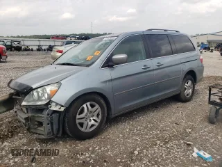2007 Honda Odyssey EX-L z VIN 5FNRL38667B026865, wystawiony jako Copart lot #57429055 z przebiegiem Nie podano mil oraz Szkoda całkowita • Salvage title. Historia ofert i sprzedaży dostępna na DreamBid. Obrazek 1.