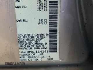2016 Nissan Altima SR with VIN 1N4AL3AP9GC114148, listed as a Copart auction lot 87738945 with 222,173 mi miles and Salvage Title. Bid and sale history available at carsss.com. Image 12.