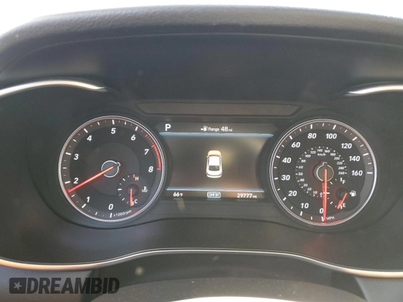 2019 Genesis G70 2.0T Advanced with VIN KMTG34LA1KU026797, listed as a Copart auction lot 89213515 with 29,777 mi miles and Salvage Title. Bid and sale history available at carsss.com. Image 9.
