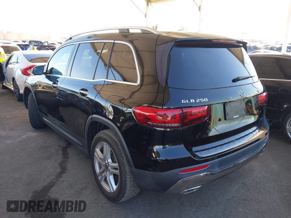 2020 Mercedes-Benz GLB with VIN W1N4M4GB6LW033647, listed as a IAAI auction lot 41749333 with 54,458 mi miles. Bid and sale history available at carsss.com. Image 3.