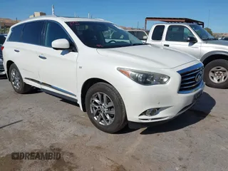 2015 Infiniti QX60 with VIN 5N1AL0MM0FC512949, listed as a IAAI auction lot 42344764 with 157,823 mi miles and . Bid and sale history available at DreamBid. Image 1.