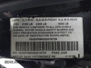 2002 Saab 9-3 z VIN YS3DF58K522016729, wystawiony jako IAAI lot #41161809 z przebiegiem Nie podano mil oraz . Historia ofert i sprzedaży dostępna na DreamBid. Obrazek 9.