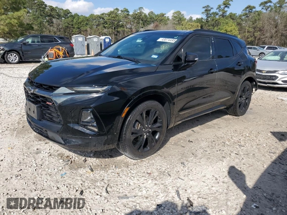 2019 Chevrolet Blazer RS z VIN 3GNKBERS3KS610417, wystawiony jako Copart lot #43074495 z przebiegiem 59 986 mil mil oraz Czysty tytuł • Clean title. Historia ofert i sprzedaży dostępna na DreamBid. Obrazek 1.
