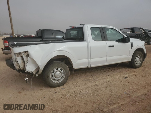 2023 Ford F-150 XL with VIN 1FTEX1CP0PKE02275, listed as a Copart auction lot 43186685 with 50,745 mi miles and Salvage title. Bid and sale history available at DreamBid. Image 3.