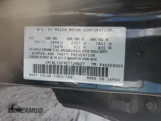 2012 Mazda 3 i Sport with VIN JM1BL1UF9C1529627, listed as a Copart auction lot 56477075 with 164,994 mi miles and Clean Title. Bid and sale history available at DreamBid. Image 12.
