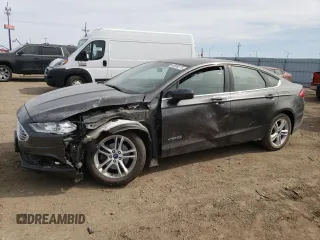 2018 Ford Fusion Hybrid S with VIN 3FA6P0UU8JR145166, listed as a Copart auction lot 48550275 with 55,356 mi miles and Salvage Title. Bid and sale history available at carsss.com. Image 1.