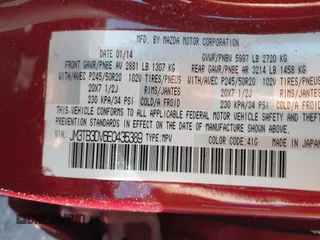 2014 Mazda CX-9 Grand Touring with VIN JM3TB3DV6E0435389, listed as a IAAI auction lot 41406200 with 181,598 mi miles and . Bid and sale history available at DreamBid. Image 9.