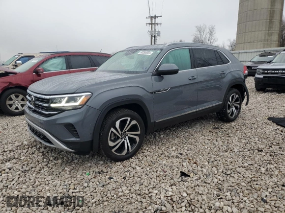2021 Volkswagen Atlas SEL Premium with VIN 1V2TE2CA4MC227483, listed as a Copart auction lot 80266004 with 45,614 mi miles and Salvage title. Bid and sale history available at DreamBid. Image 1.