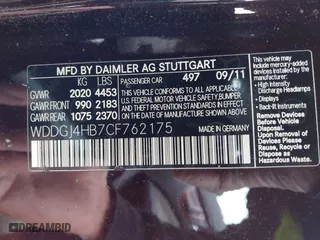 2012 Mercedes-Benz C-Class C 250 with VIN WDDGJ4HB7CF762175, listed as a IAAI auction lot 41888646 with 109,303 mi miles. Bid and sale history available at carsss.com. Image 9.