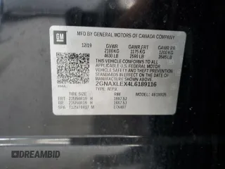 2020 Chevrolet Equinox LT with VIN 2GNAXLEX4L6189116, listed as a Copart auction lot 45707755 with 81,495 mi miles and Salvage Title. Bid and sale history available at carsss.com. Image 13.
