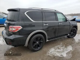 2017 Nissan Armada Platinum with VIN JN8AY2NE4H9704307, listed as a Copart auction lot 85791644 with 79,712 mi miles and Salvage Title. Bid and sale history available at carsss.com. Image 3.